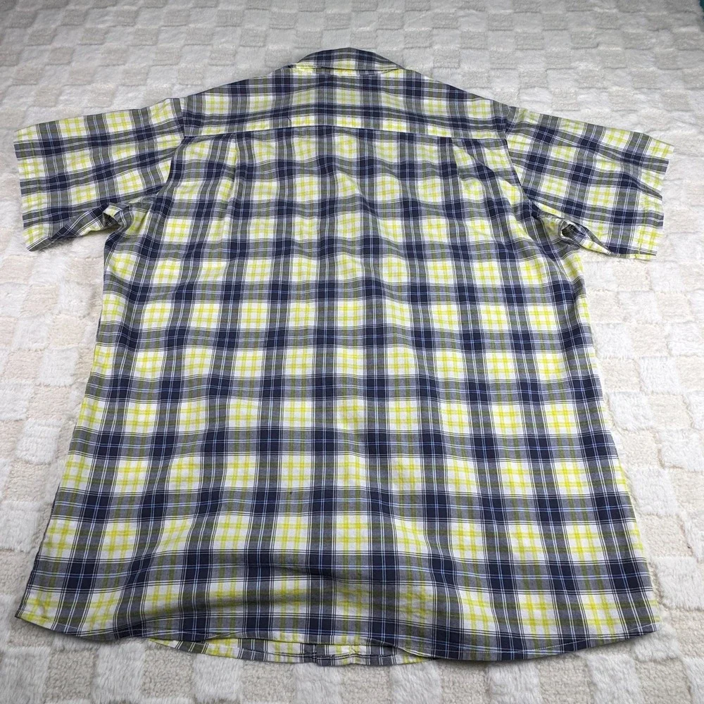 Carhartt Men's Short Sleeve Yellow and‎ Gray Button Up Shirt Size Large
